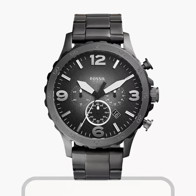 Fossil Nate Chronograph Quartz Smoke Dial Men's Watch- JR1437